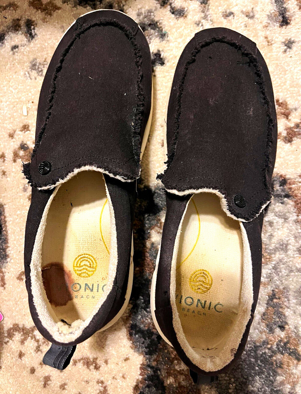 Vionic Beach Women’s 8M Black Slip-On Casual Comfort Shoes Fabric Upper